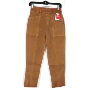 NEW!‎ SPANX Khaki Stretch Twill Straight Leg Pull On Pants Women's Petite Small